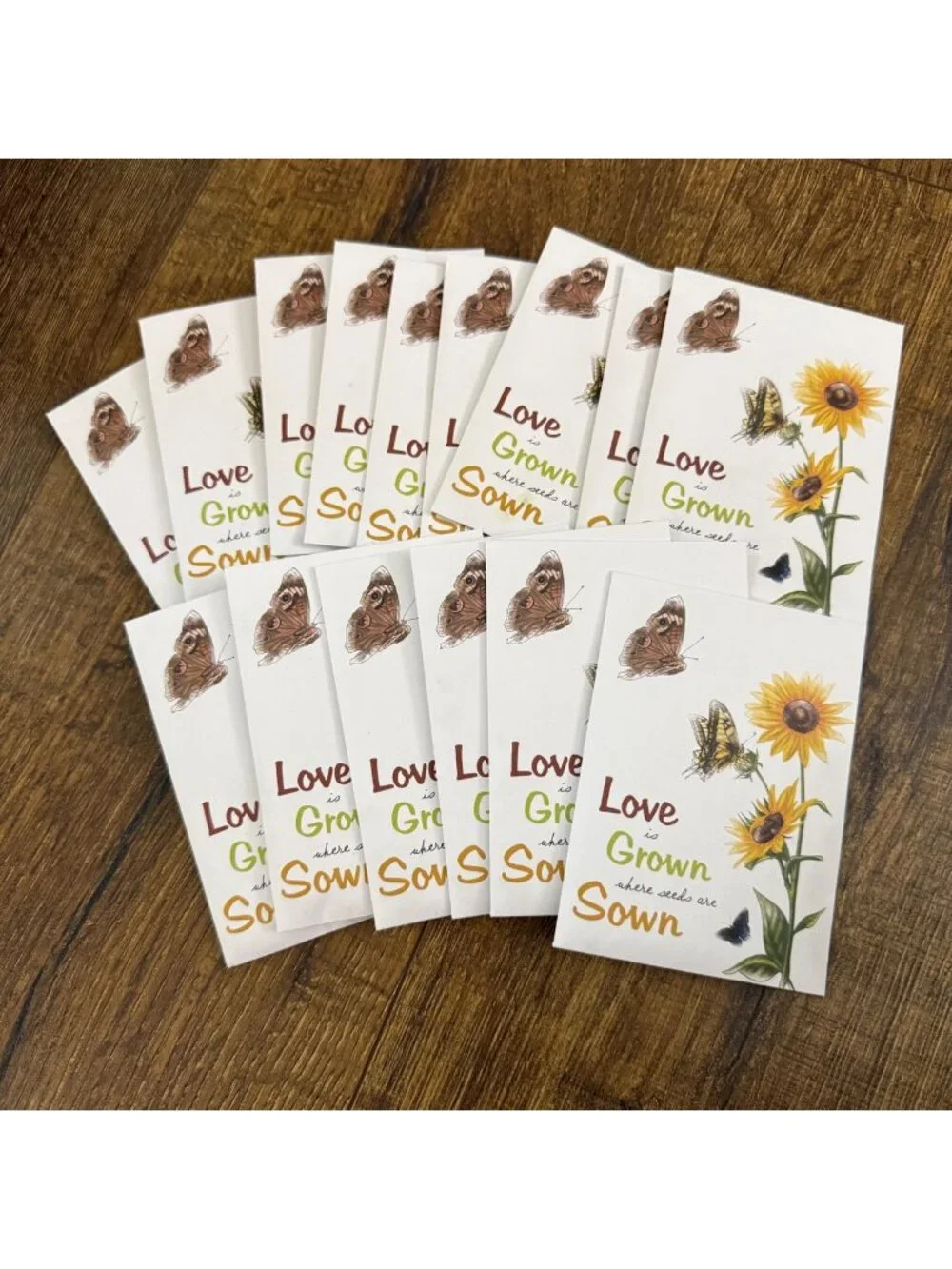 Love is Grown Where Seeds are Sown Sunflower Seed Packets Wedding Eco-Friendly